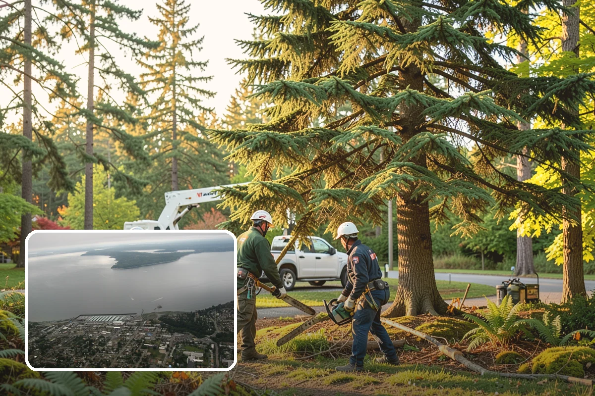 Building clearance pruning in Des Moines, King County, WA - Improves tree structure, health, and appearance