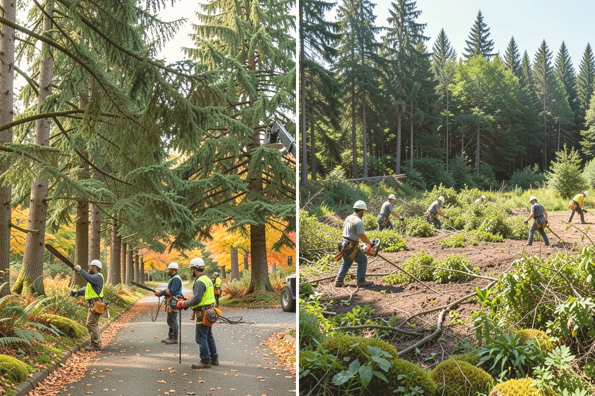 Building clearance pruning in Eatonville, Pierce County, WA - Assess canopy condition and pruning objectives