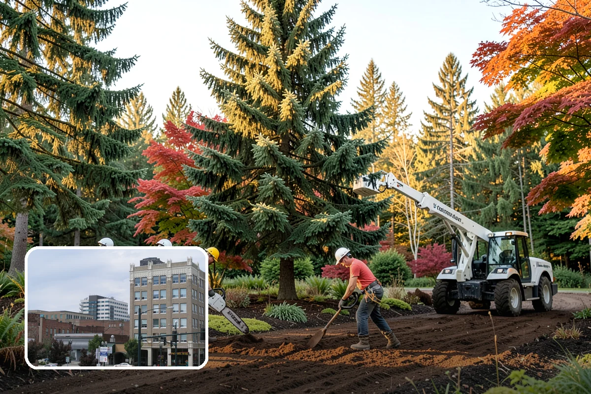 Building clearance pruning in Everett, Snohomish County, WA - Improves tree structure, health, and appearance