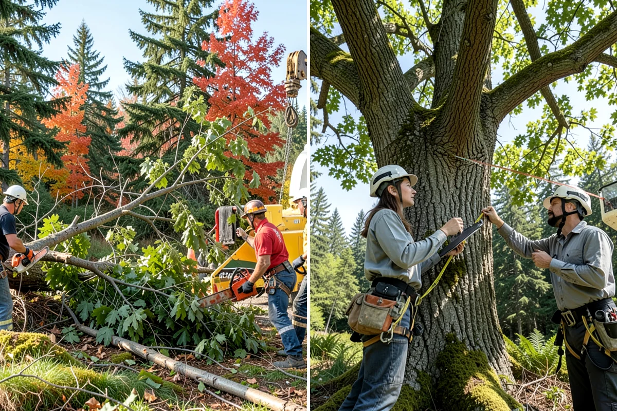 Building clearance pruning in Everett, Snohomish County, WA - Assess canopy condition and pruning objectives