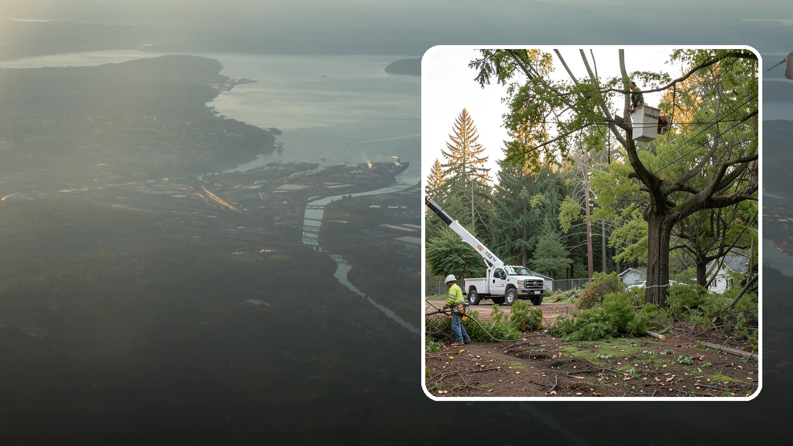 Building clearance pruning in Fife, Pierce County, WA - The pruning of branches away from walls and structures.