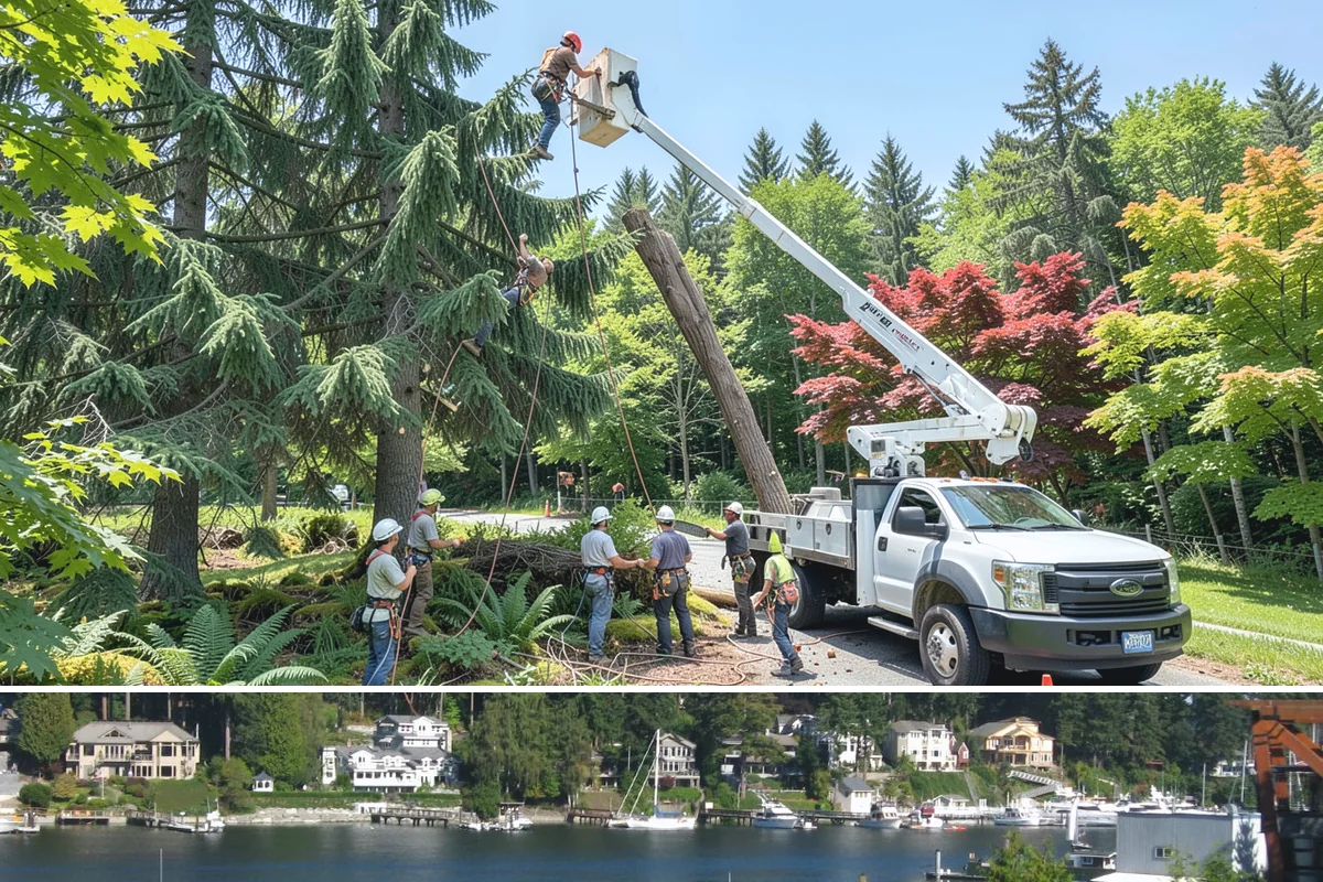 Building clearance pruning in Gig Harbor, Pierce County, WA - Building clearance pruning can be performed year-round in the Puget Sound climate but should avoid late winter dormancy breaks or...