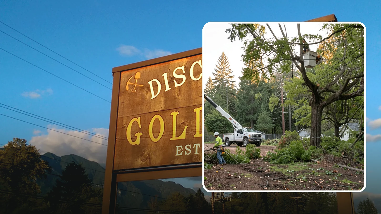 Building clearance pruning in Gold Bar, Snohomish County, WA - The pruning of branches away from walls and structures.