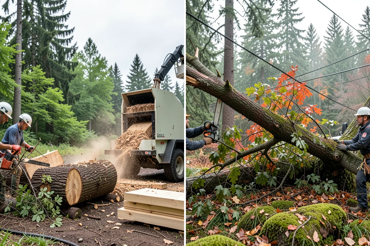 Building clearance pruning in Hunts Point, King County, WA - Assess canopy condition and pruning objectives