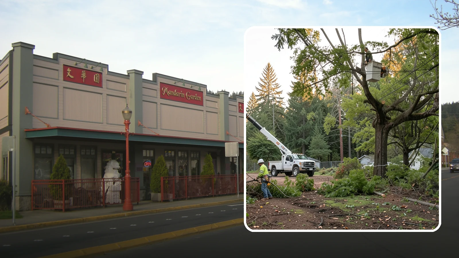 Building clearance pruning in Issaquah, King County, WA - The pruning of branches away from walls and structures.