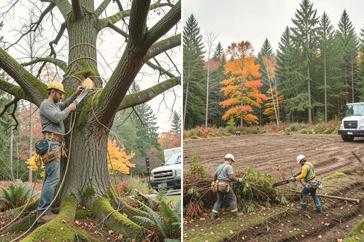 Building clearance pruning in Kent, King County, WA - Assess canopy condition and pruning objectives