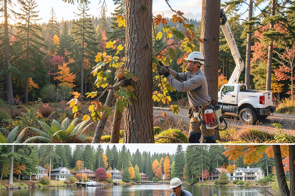 Building clearance pruning in La Conner, Skagit County, WA - Building clearance pruning can be performed year-round in the Puget Sound climate but should avoid late winter dormancy breaks or...