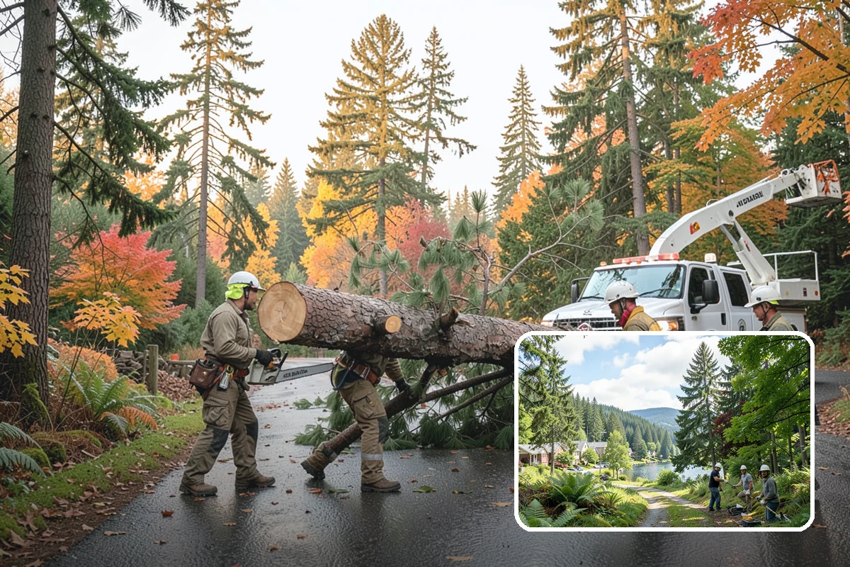 Building clearance pruning in Lake Forest Park, King County, WA - Improves tree structure, health, and appearance
