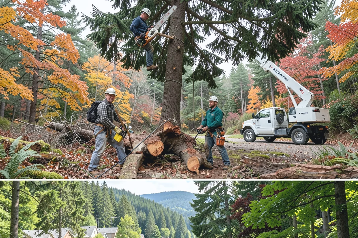 Building clearance pruning in Lake Forest Park, King County, WA - Building clearance pruning can be performed year-round in the Puget Sound climate but should avoid late winter dormancy breaks or...