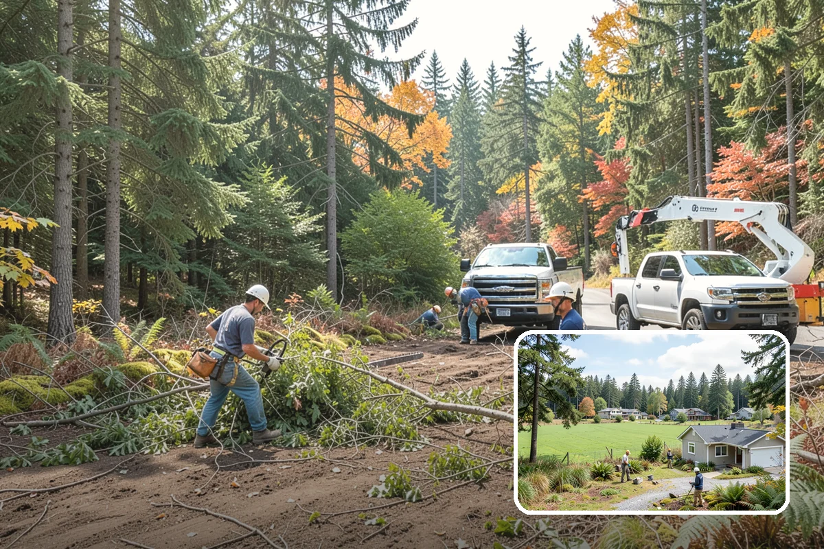 Building clearance pruning in Lyman, Skagit County, WA - Improves tree structure, health, and appearance