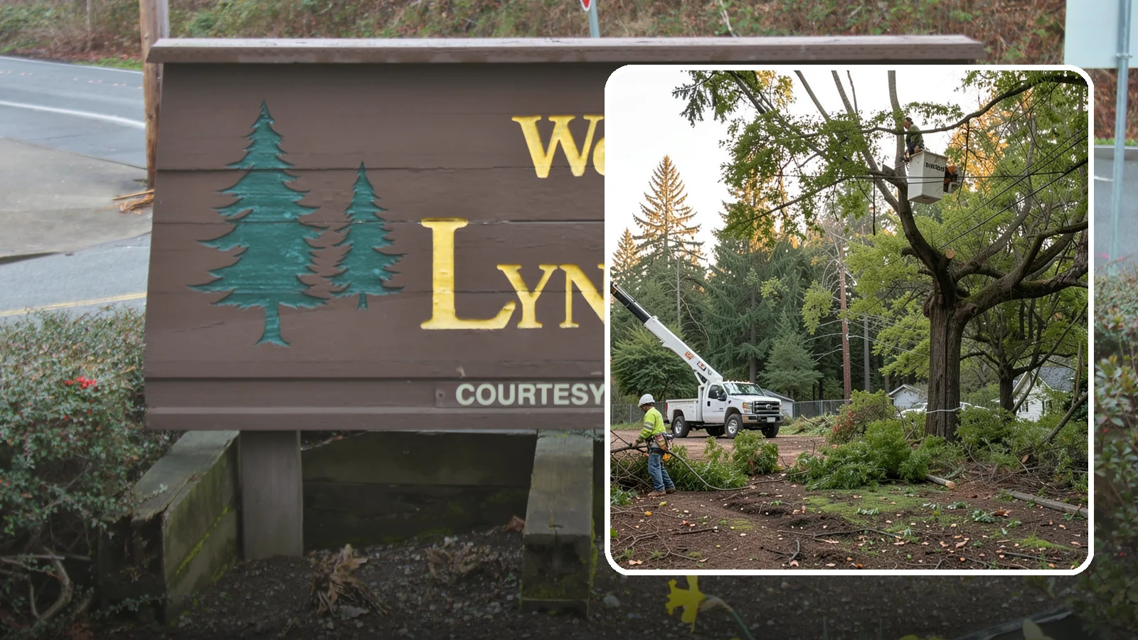 Building clearance pruning in Lynnwood, Snohomish County, WA - The pruning of branches away from walls and structures.