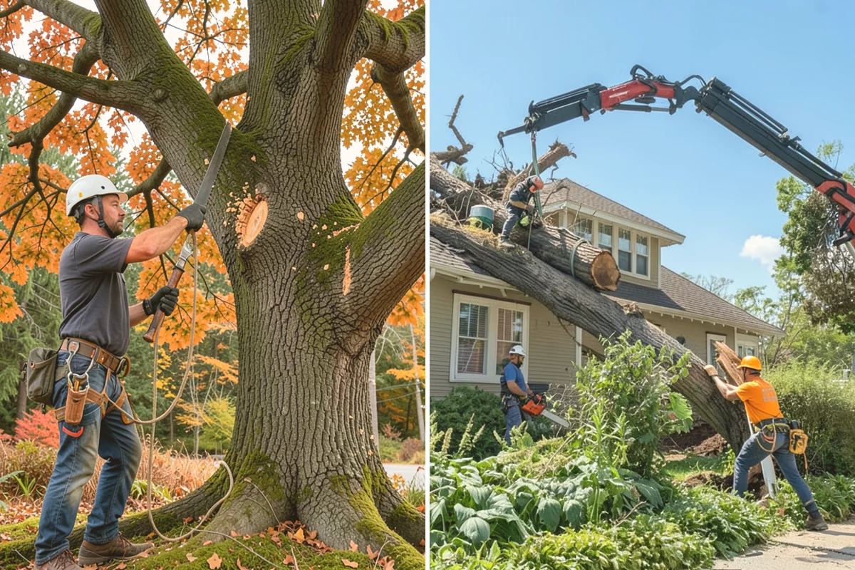Building clearance pruning in Milton, King County, WA - Assess canopy condition and pruning objectives