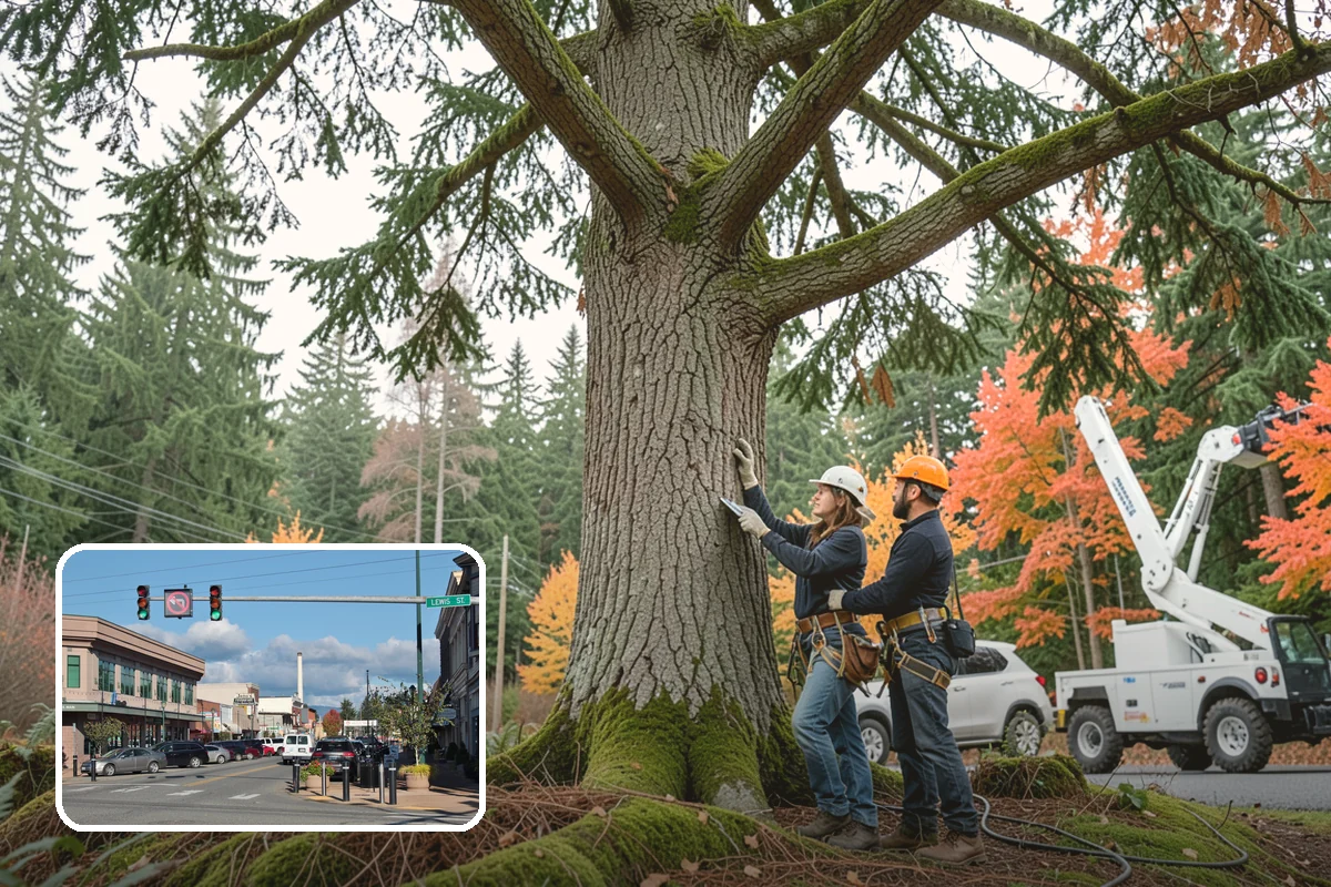 Building clearance pruning in Monroe, Snohomish County, WA - Improves tree structure, health, and appearance