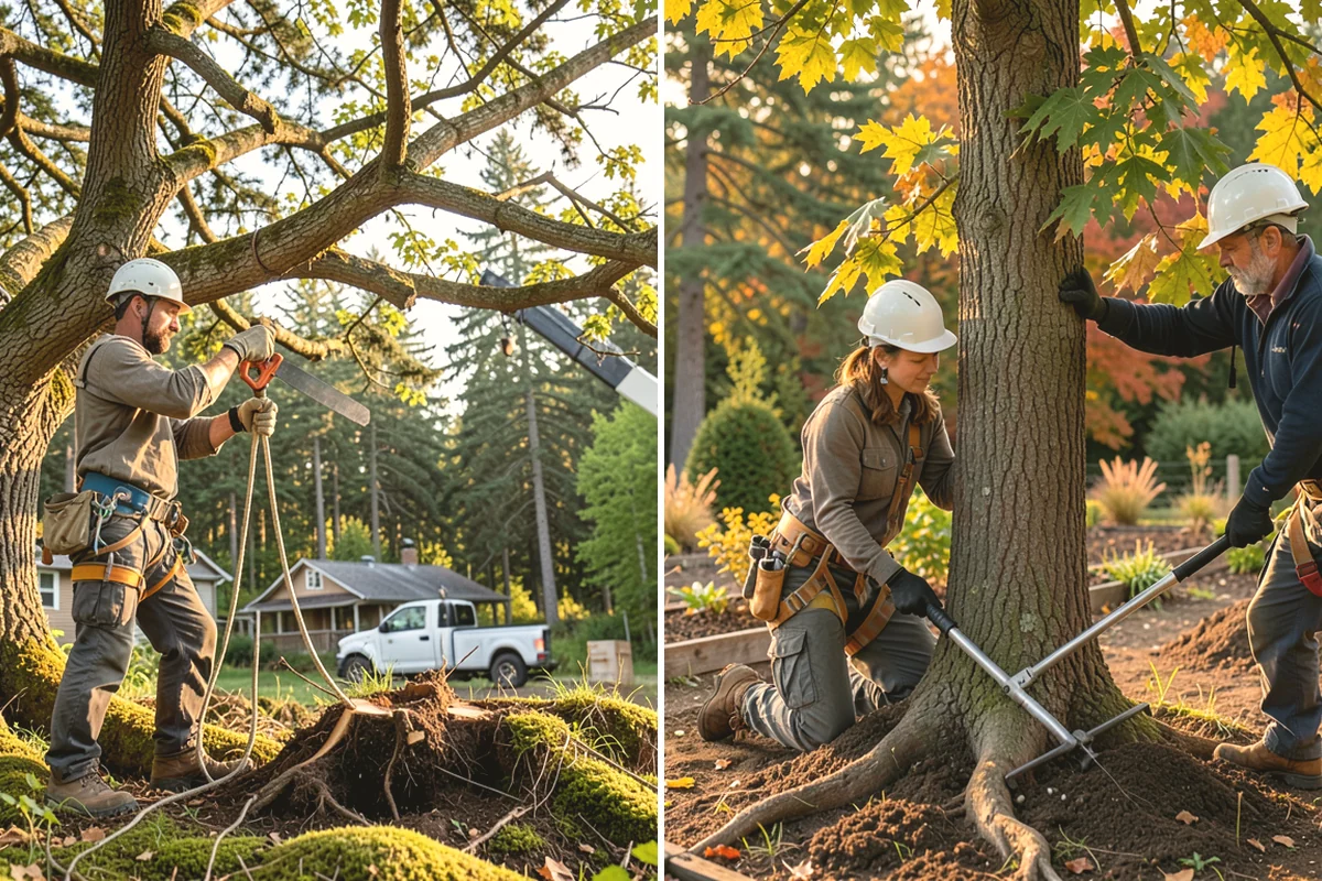 Building clearance pruning in Monroe, Snohomish County, WA - Assess canopy condition and pruning objectives