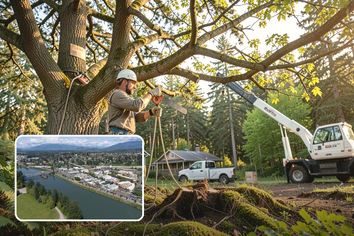 Building clearance pruning in Mount Vernon, Skagit County, WA - Improves tree structure, health, and appearance
