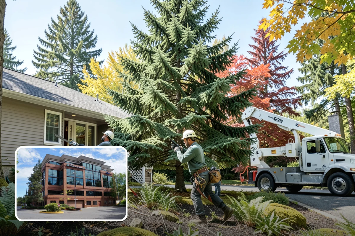 Building clearance pruning in Mountlake Terrace, Snohomish County, WA - Improves tree structure, health, and appearance