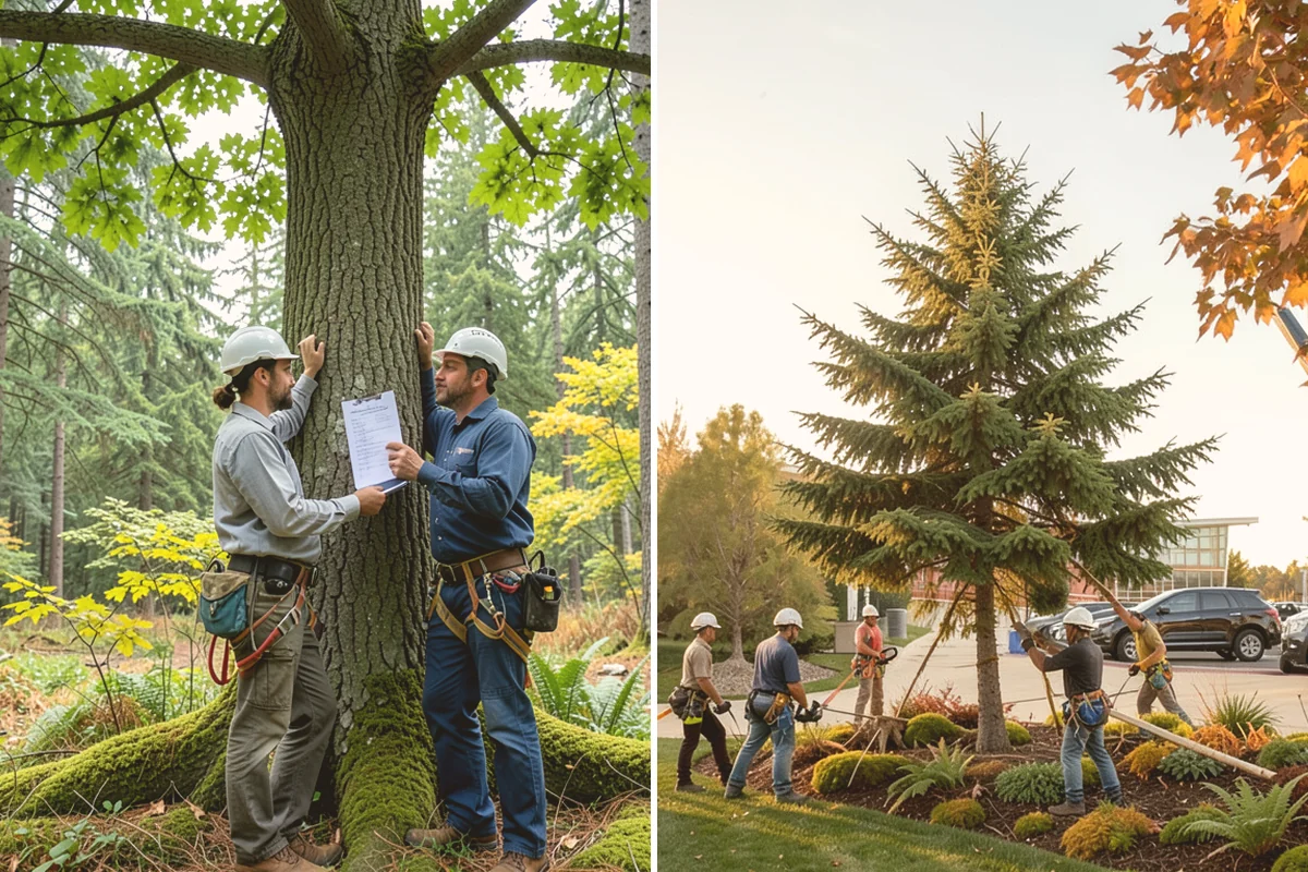 Building clearance pruning in Newcastle, King County, WA - Assess canopy condition and pruning objectives