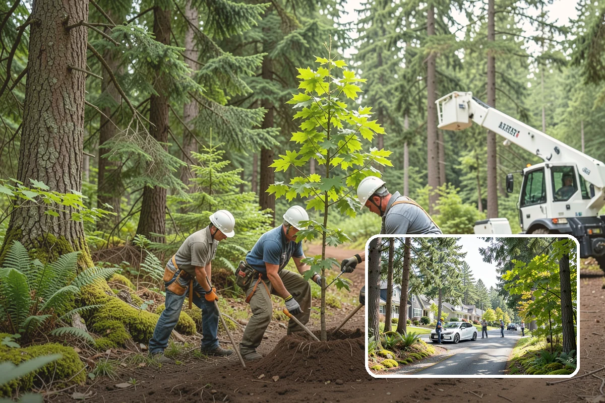 Building clearance pruning in Normandy Park, King County, WA - Improves tree structure, health, and appearance