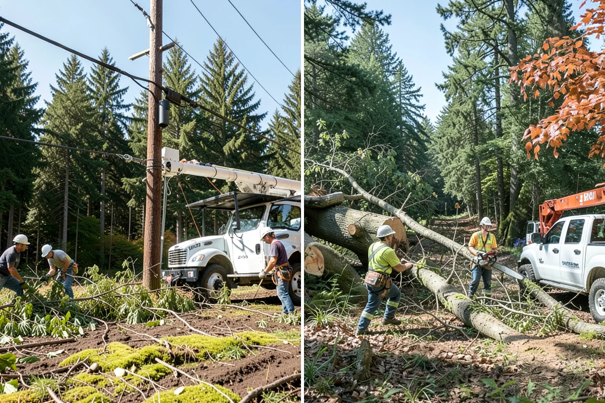 Building clearance pruning in Normandy Park, King County, WA - Assess canopy condition and pruning objectives