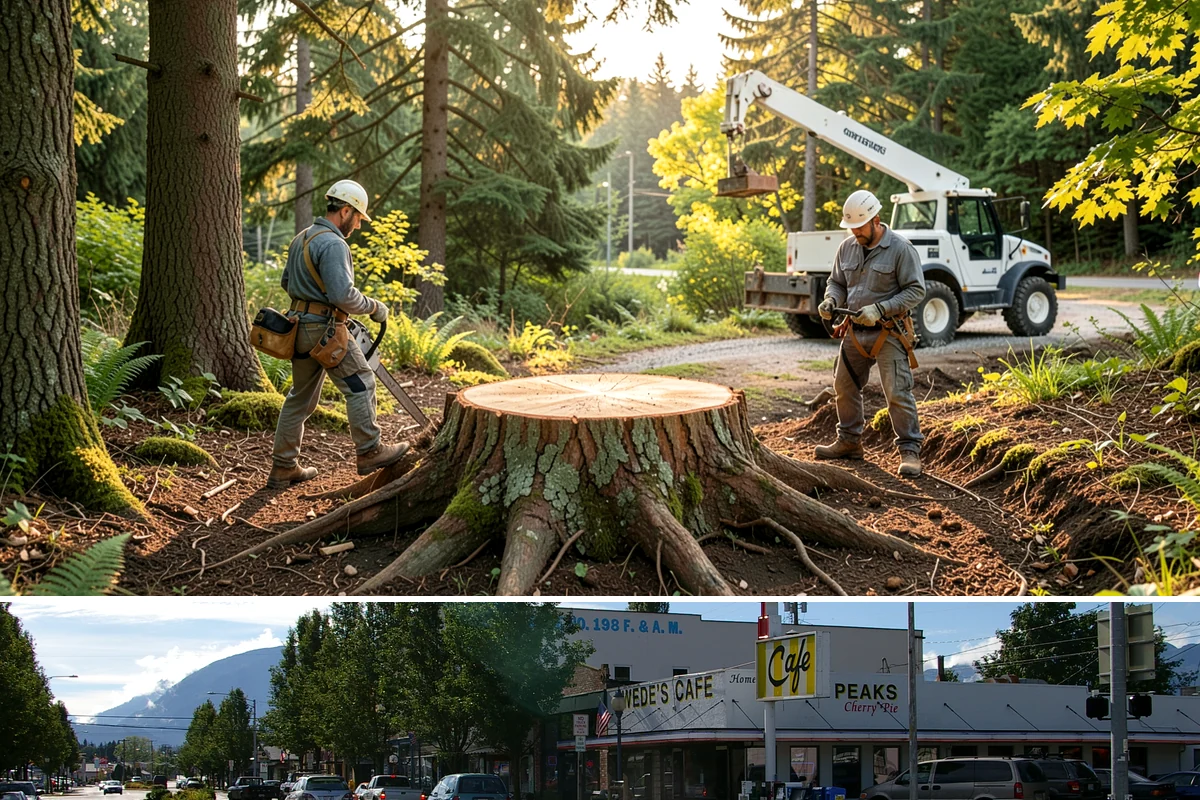 Building clearance pruning in North Bend, King County, WA - Building clearance pruning can be performed year-round in the Puget Sound climate but should avoid late winter dormancy breaks or...