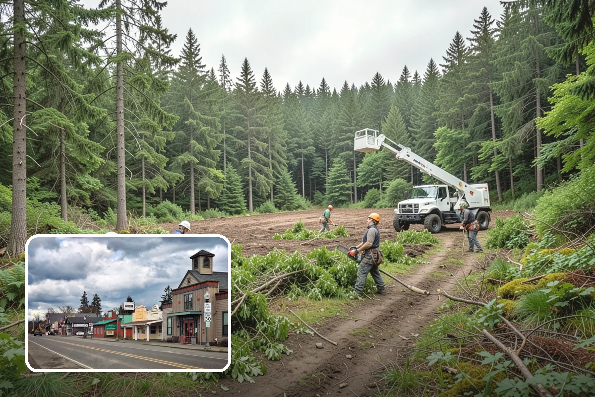 Building clearance pruning in Roy, Pierce County, WA - Improves tree structure, health, and appearance