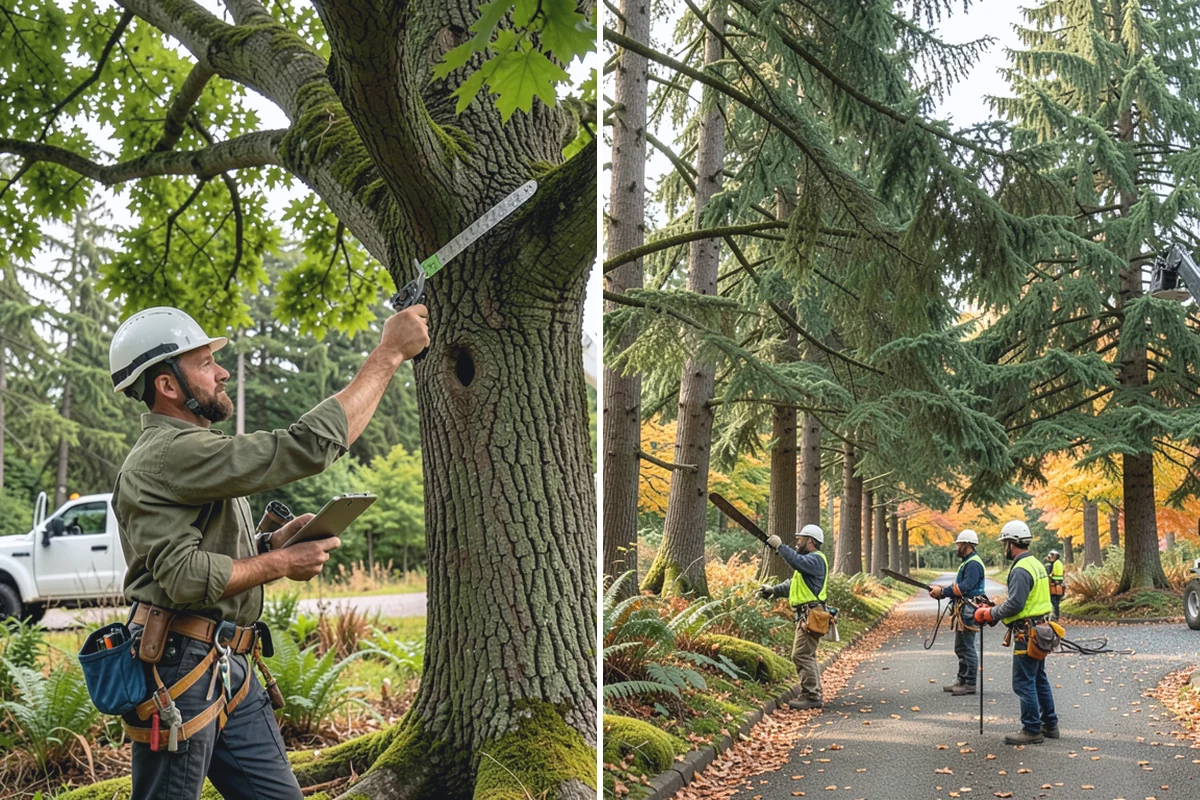 Building clearance pruning in Roy, Pierce County, WA - Assess canopy condition and pruning objectives