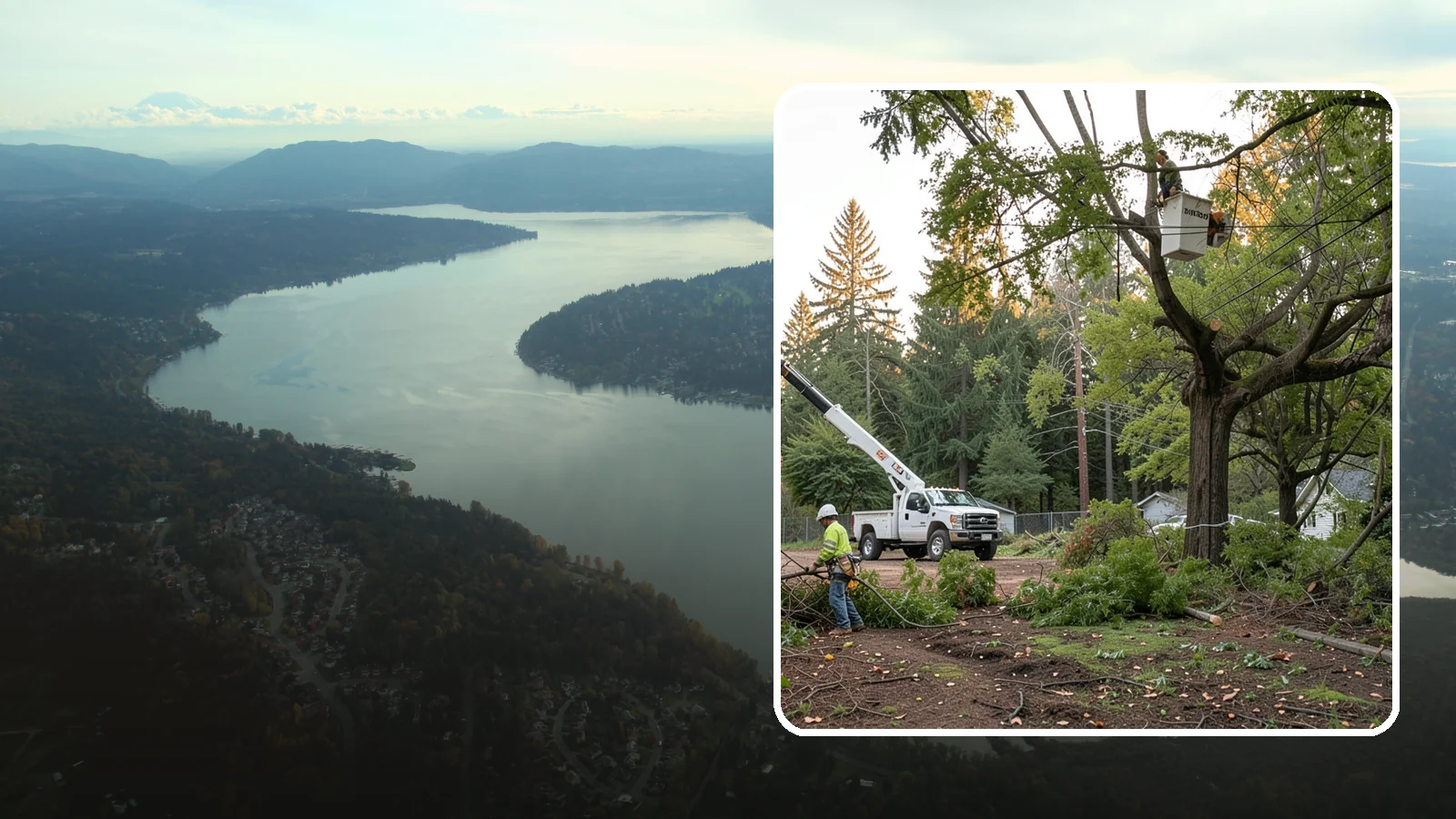 Building clearance pruning in Sammamish, King County, WA - The pruning of branches away from walls and structures.