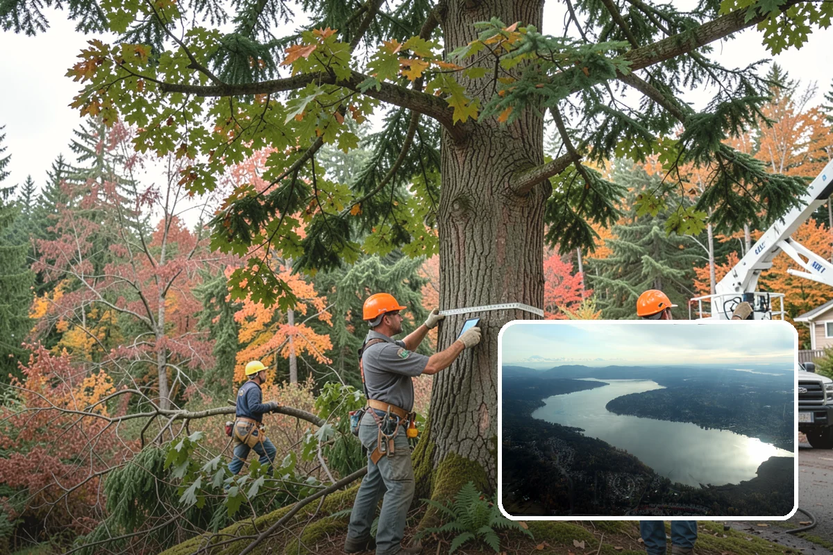 Building clearance pruning in Sammamish, King County, WA - Improves tree structure, health, and appearance