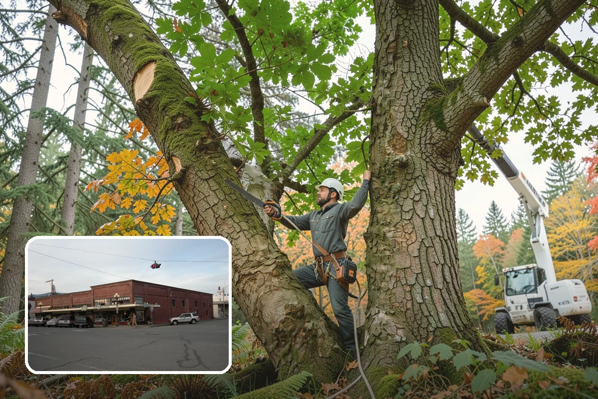 Building clearance pruning in Sedro-Woolley, Skagit County, WA - Improves tree structure, health, and appearance