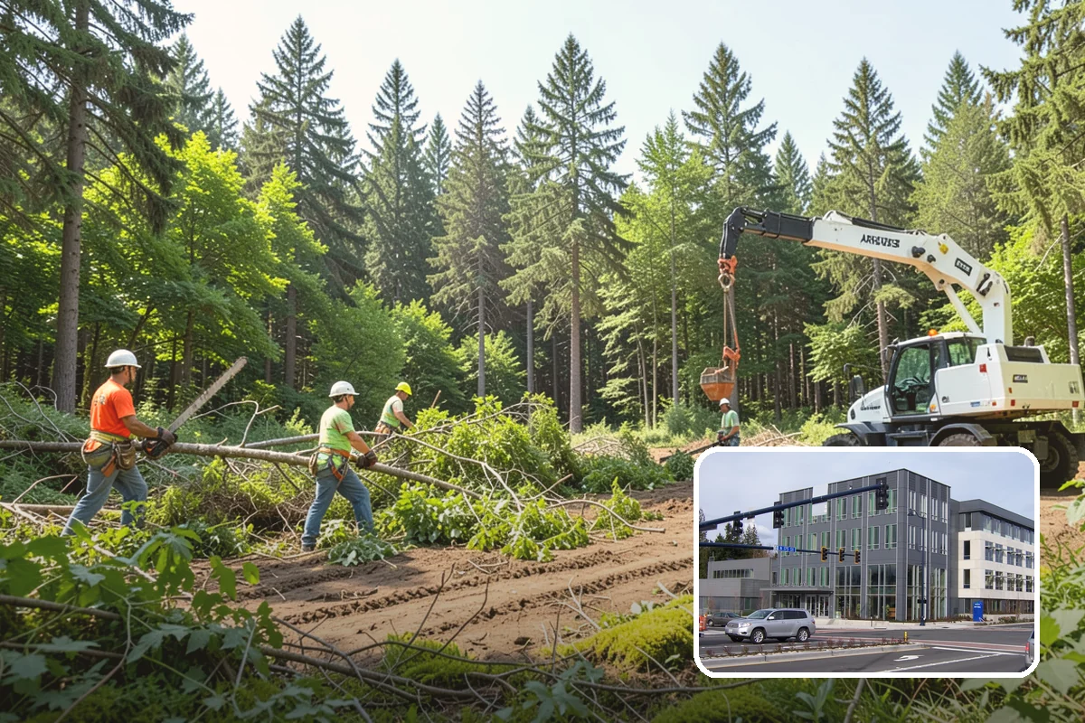 Building clearance pruning in Shoreline, King County, WA - Improves tree structure, health, and appearance