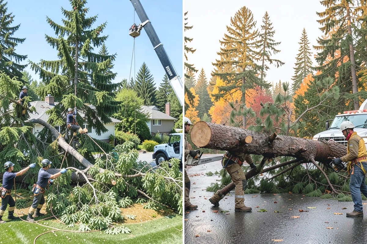 Building clearance pruning in Skykomish, King County, WA - Assess canopy condition and pruning objectives