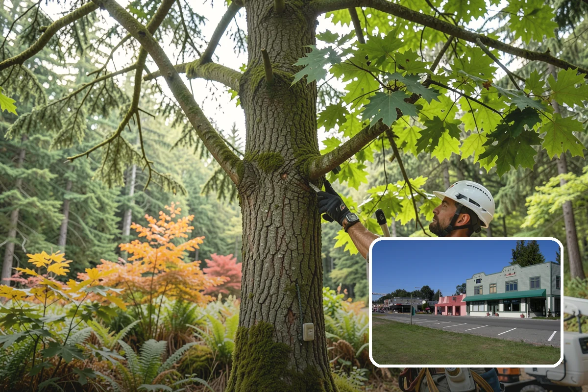 Building clearance pruning in Snoqualmie, King County, WA - Improves tree structure, health, and appearance