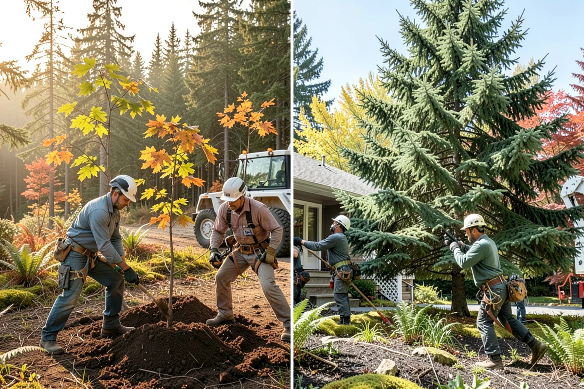 Building clearance pruning in Snoqualmie, King County, WA - Assess canopy condition and pruning objectives
