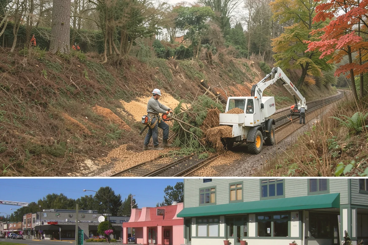 Building clearance pruning in Snoqualmie, King County, WA - Building clearance pruning can be performed year-round in the Puget Sound climate but should avoid late winter dormancy breaks or...