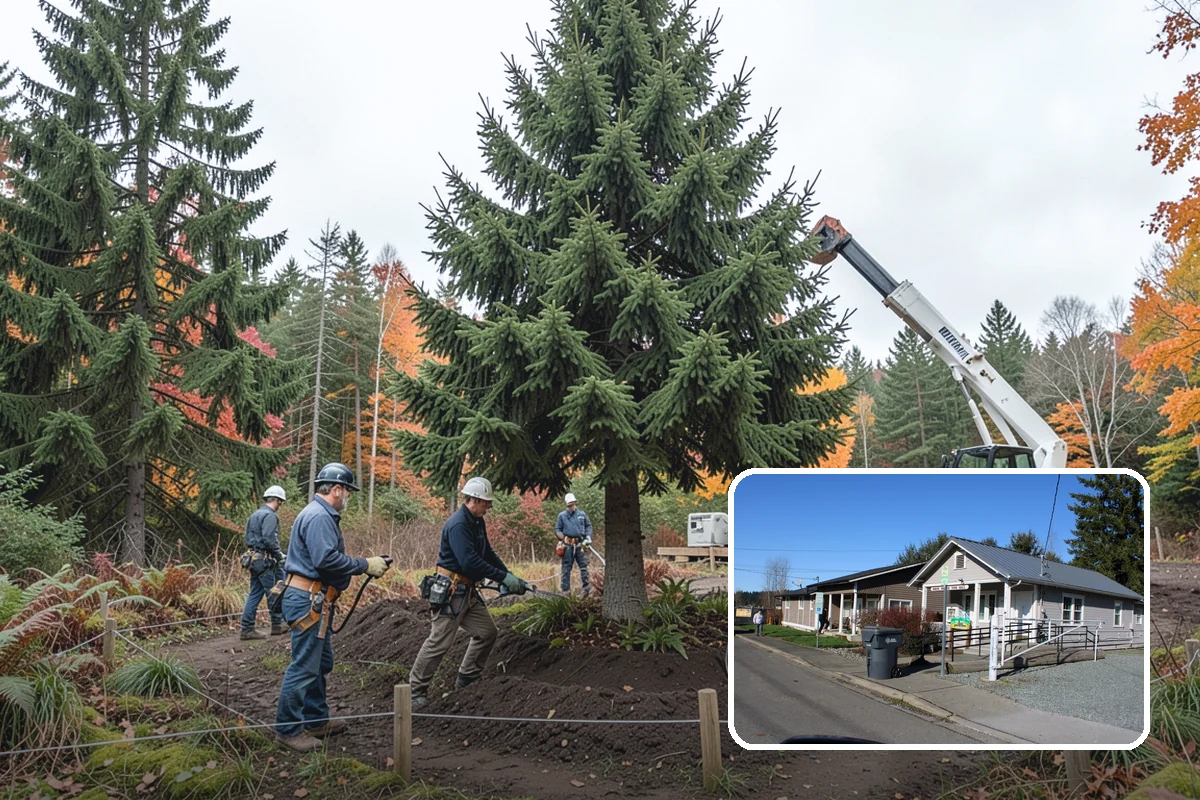Building clearance pruning in South Prairie, Pierce County, WA - Improves tree structure, health, and appearance