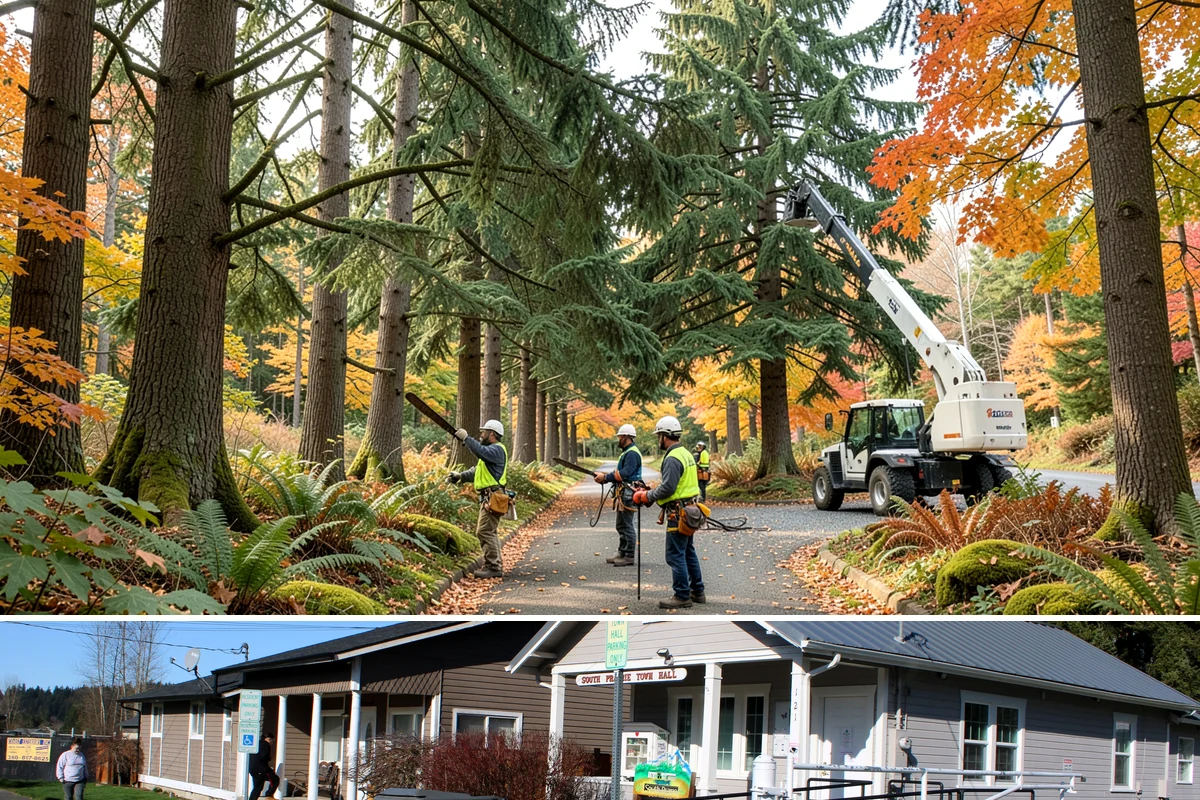 Building clearance pruning in South Prairie, Pierce County, WA - Building clearance pruning can be performed year-round in the Puget Sound climate but should avoid late winter dormancy breaks or...