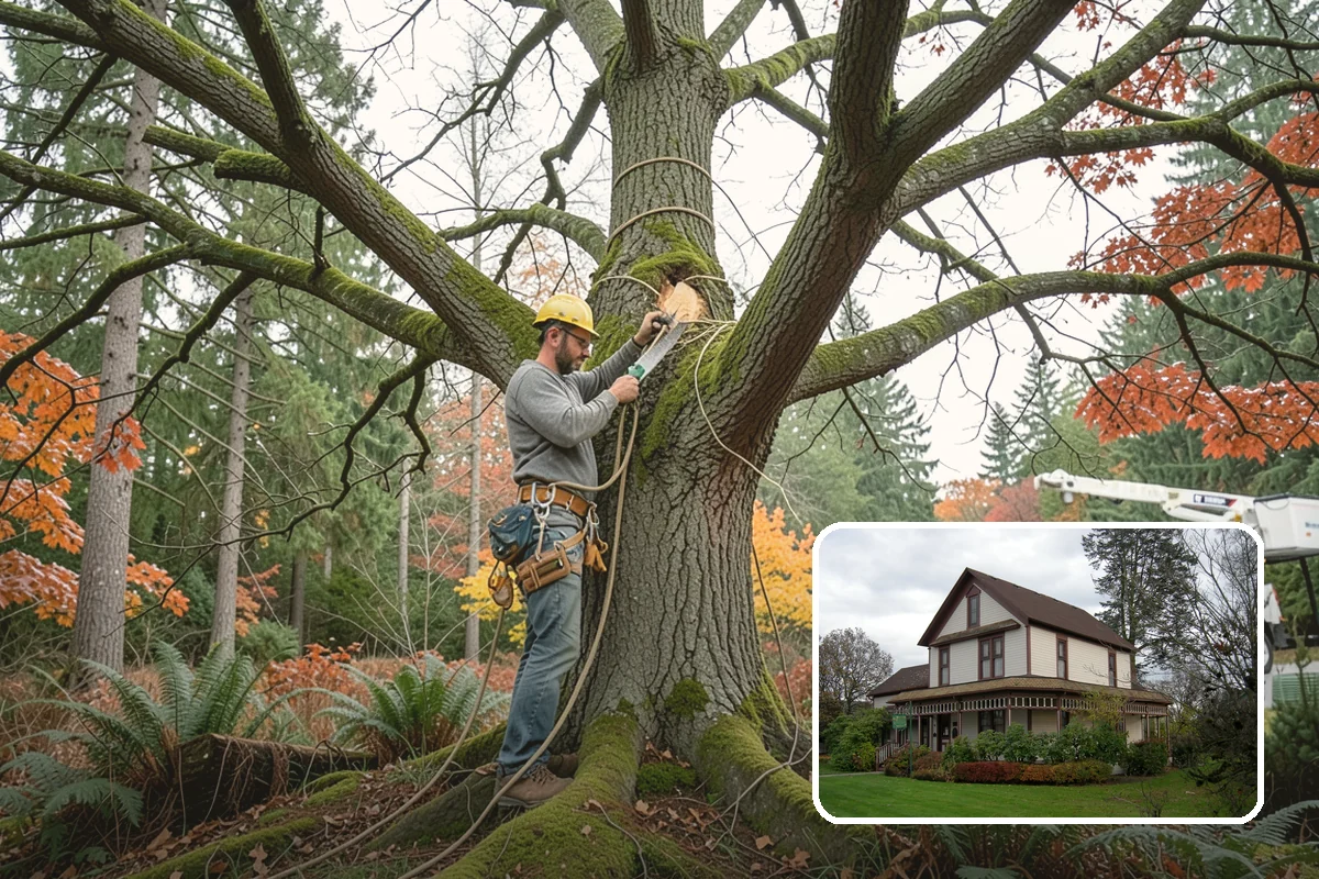 Building clearance pruning in Sumner, Pierce County, WA - Improves tree structure, health, and appearance
