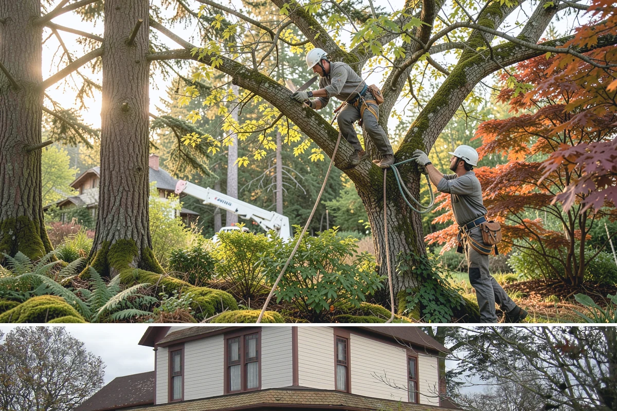 Building clearance pruning in Sumner, Pierce County, WA - Building clearance pruning can be performed year-round in the Puget Sound climate but should avoid late winter dormancy breaks or...