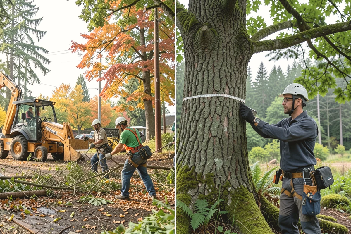 Building clearance pruning in Yarrow Point, King County, WA - Assess canopy condition and pruning objectives