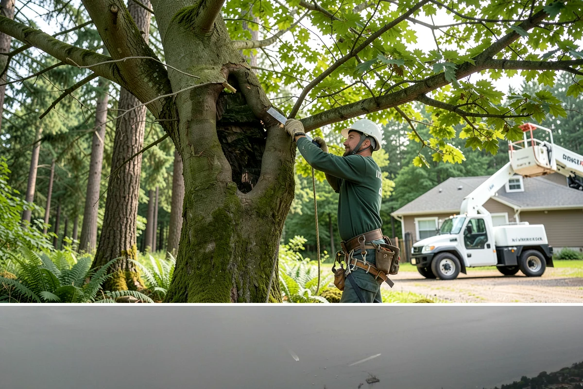Campus tree management in Des Moines, King County, WA - Work follows a maintenance schedule that accounts for Puget Sound weather patterns, typically prioritizing inspections during...