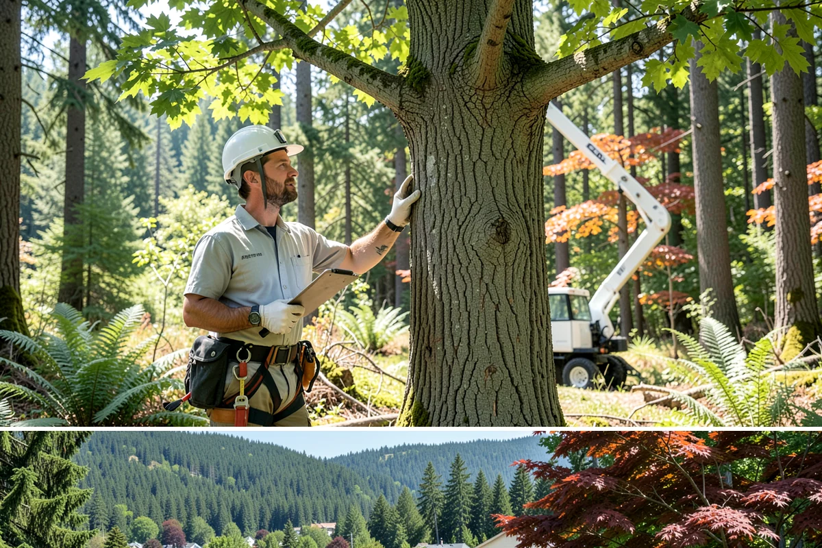 Campus tree management in Index, Snohomish County, WA - Work follows a maintenance schedule that accounts for Puget Sound weather patterns, typically prioritizing inspections during...