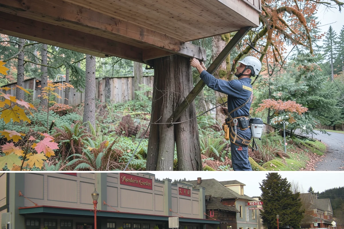 Campus tree management in Issaquah, King County, WA - Work follows a maintenance schedule that accounts for Puget Sound weather patterns, typically prioritizing inspections during...
