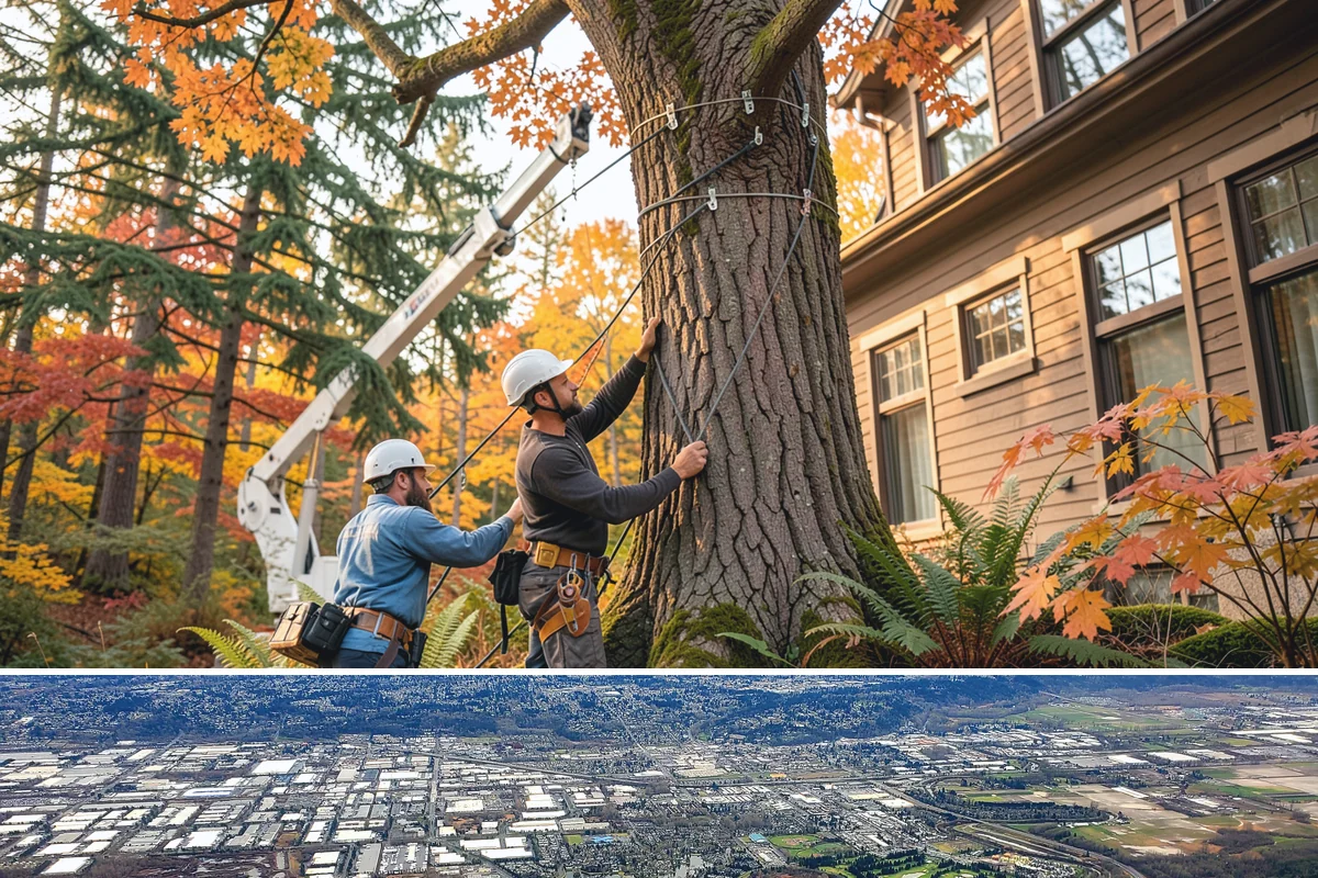 Campus tree management in Kent, King County, WA - Work follows a maintenance schedule that accounts for Puget Sound weather patterns, typically prioritizing inspections during...