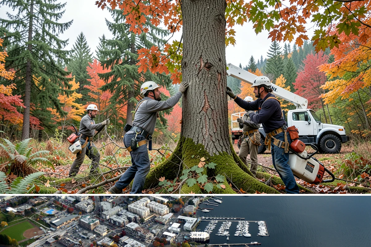 Campus tree management in Kirkland, King County, WA - Work follows a maintenance schedule that accounts for Puget Sound weather patterns, typically prioritizing inspections during...