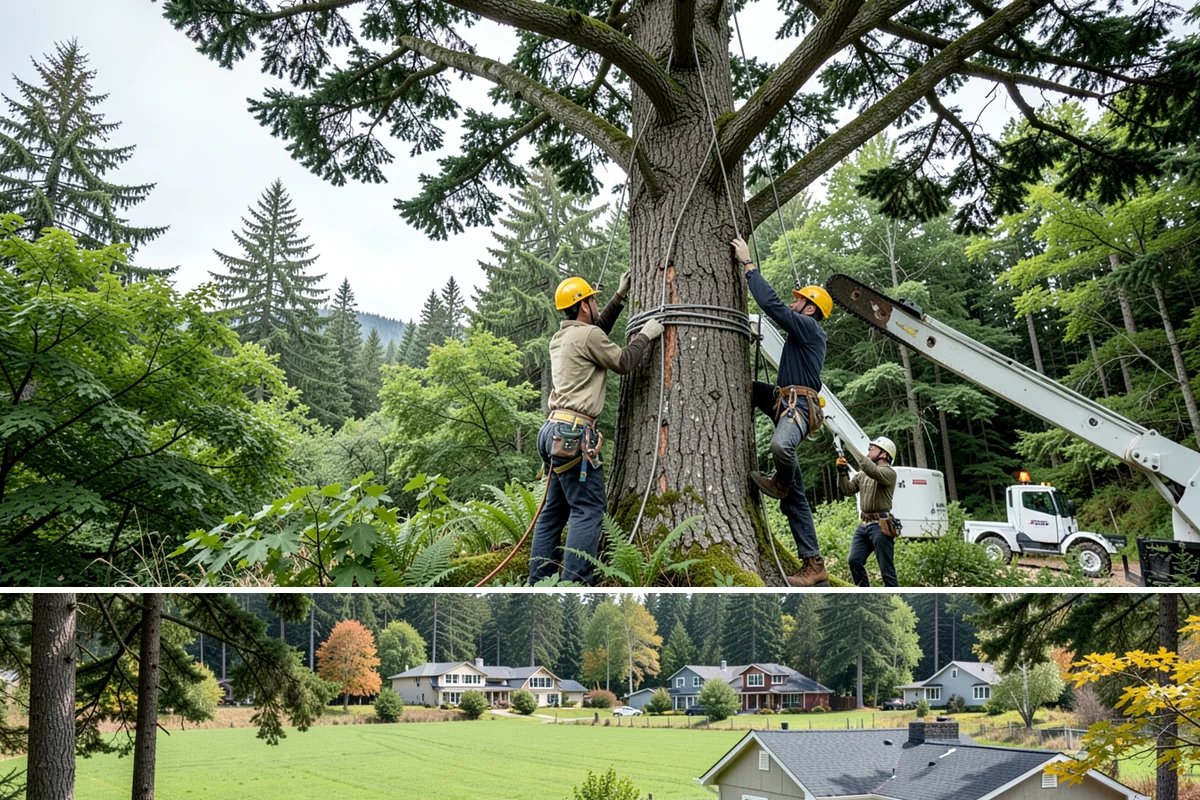 Campus tree management in Lyman, Skagit County, WA - Work follows a maintenance schedule that accounts for Puget Sound weather patterns, typically prioritizing inspections during...