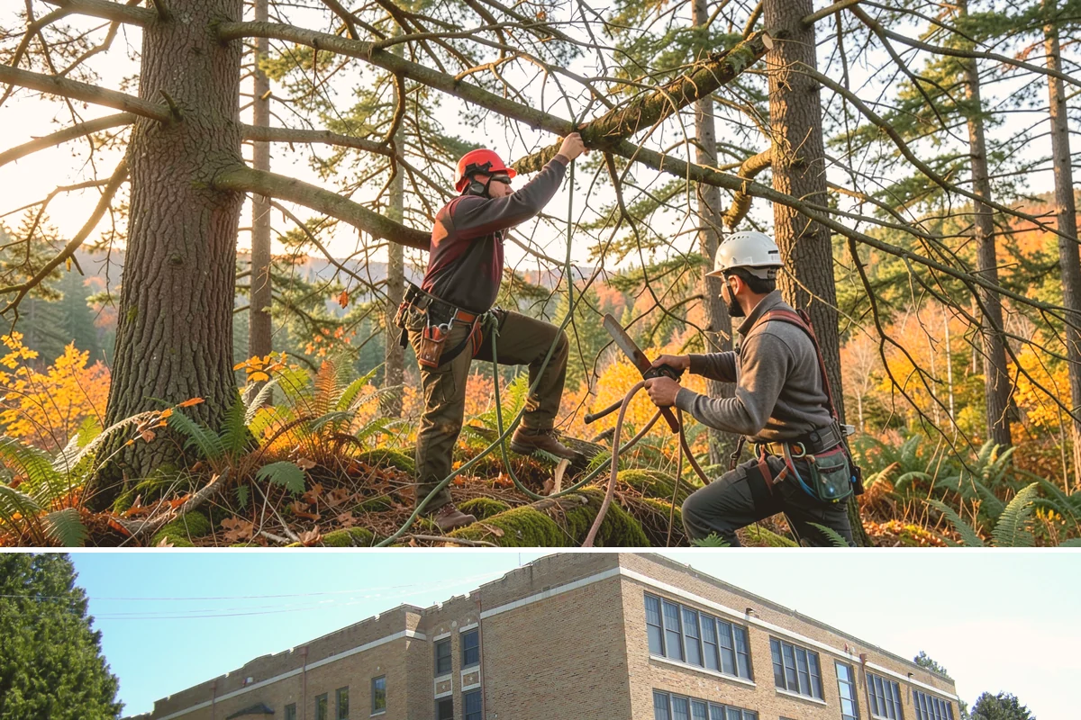 Campus tree management in Maple Valley, King County, WA - Work follows a maintenance schedule that accounts for Puget Sound weather patterns, typically prioritizing inspections during...
