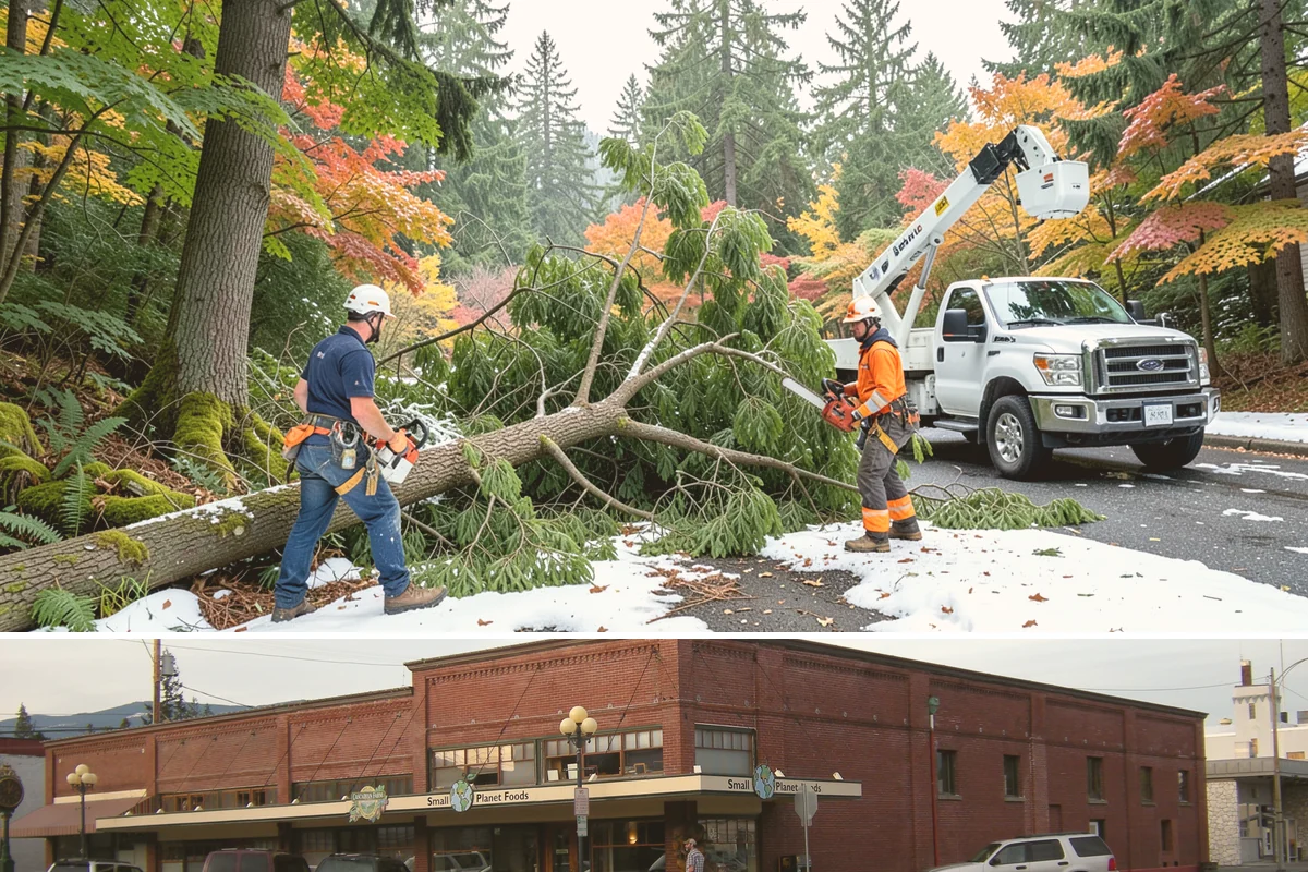 Campus tree management in Sedro-Woolley, Skagit County, WA - Work follows a maintenance schedule that accounts for Puget Sound weather patterns, typically prioritizing inspections during...