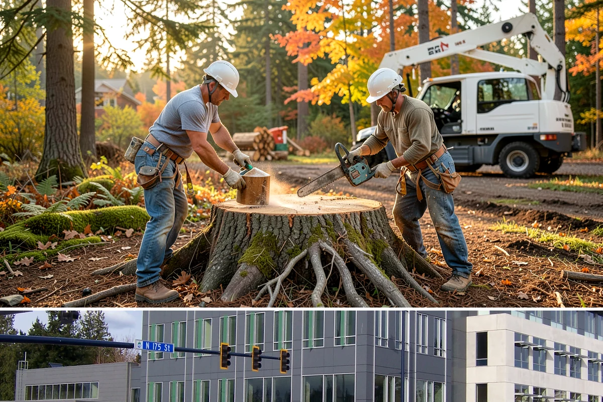 Campus tree management in Shoreline, King County, WA - Work follows a maintenance schedule that accounts for Puget Sound weather patterns, typically prioritizing inspections during...