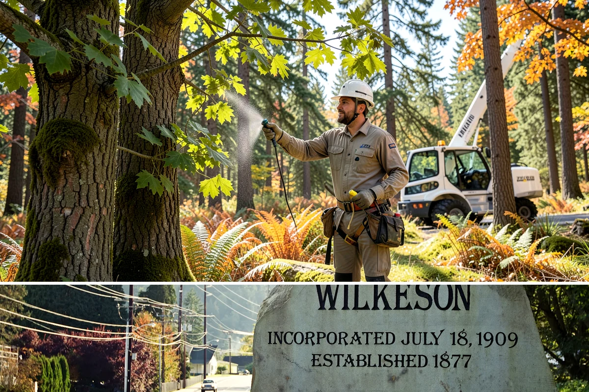 Campus tree management in Wilkeson, Pierce County, WA - Work follows a maintenance schedule that accounts for Puget Sound weather patterns, typically prioritizing inspections during...