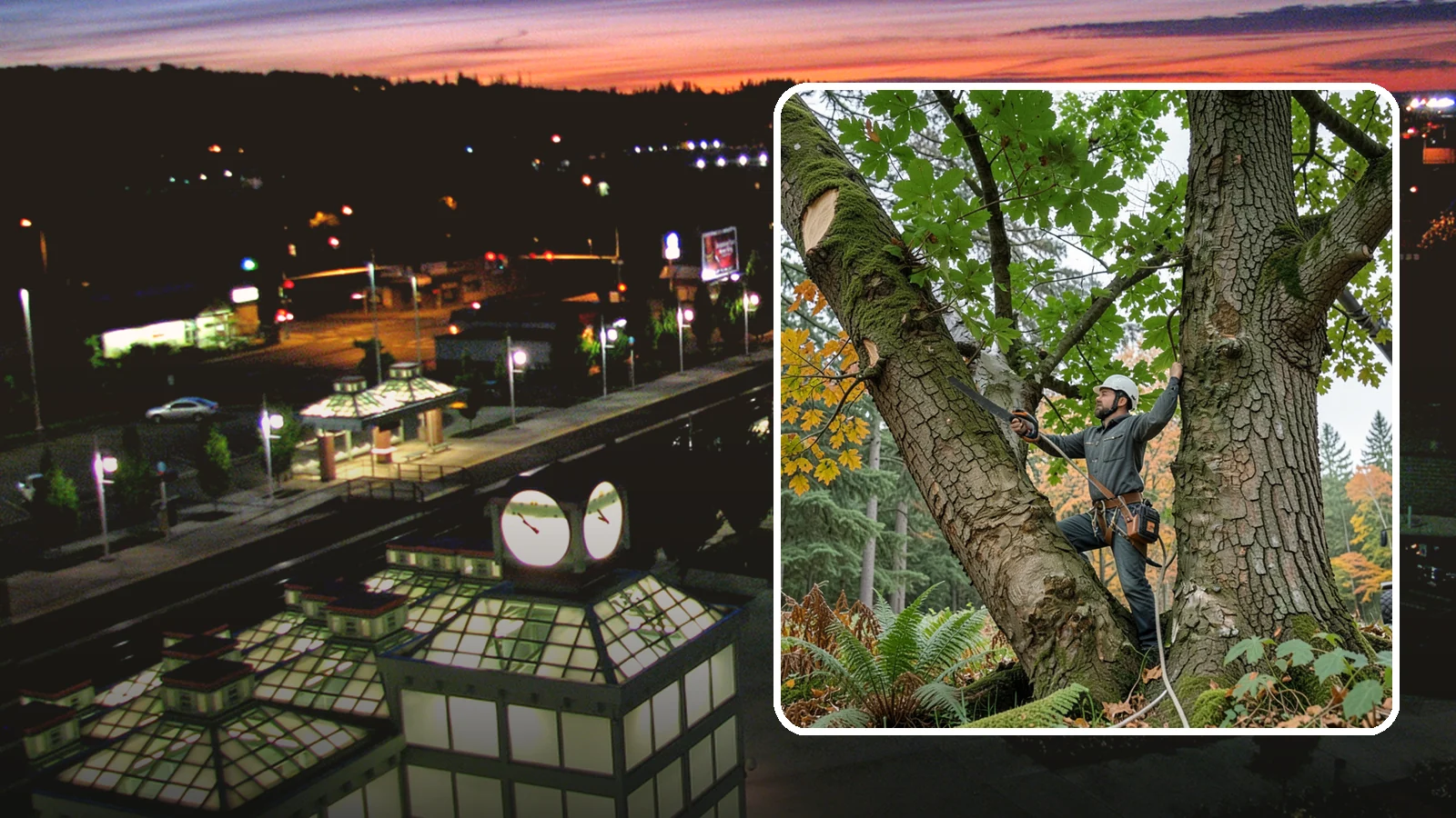 Canopy reduction in Auburn, King County, WA - The reduction of overall canopy size with measured cuts.